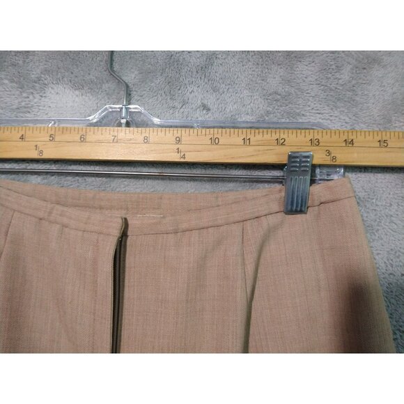 Vintage Pendleton Dress Pants Womens 10 Beige Virgin Wool Flat Front Trousers - Picture 3 of 8